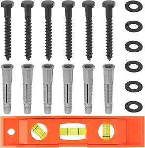 JCZ Lag Bolts for TV Wall Mount, Wall-Side Hardware Kit with Bubble Level