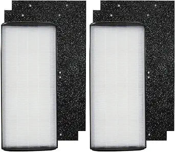 PUREBURG 1183600 Replacement Filter Set Compatible with Whirlpool WPT60 (P/B) Whispure Medium Air Purifier,2-Pck H13 HEPA Activated Carbon 3-Stage Filtration