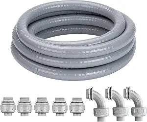 3/4 Inch 25 FT Liquid-Tight Conduit and Connector Kit