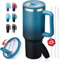 ICIOI 40 oz Insulated Tumbler with Handle & Flip Straw, Travel Cup for Men