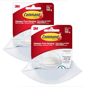 Command Soap Holder, 1 Dish, 2 Mounting Bases, 2 Medium Strips
