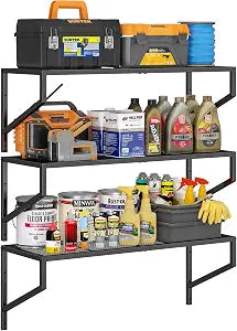 ThreeHio 3 Pack Garage Wall Shelving, Heavy Duty Garage Shelves Wall Mount, Hanging Storage Rack Wire Shelving for Garage Organization Tool Organizer, Floating Shelves for Laundry Living Room Study