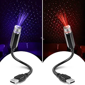 Hortsun 2 Pack USB Star Projector Night Light for Car, LED Night Lamp