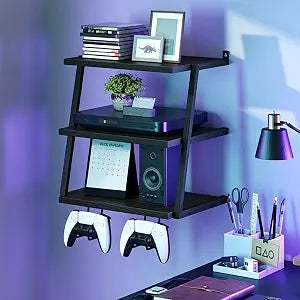 MAHANCRIS Floating TV Shelf, 3 Tier Projector Shelf for DVD Players