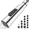 Metal Faucet Head for Kitchen Sink,Chrome Head Replacement with 15 Adapters