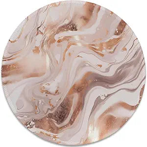 Rose Gold Marble Elegance - Mouse Pad with Metallic Highlights, Stitched Edges Non-Slip Rubber Base Mouse Pads for Computers Laptop