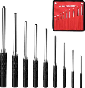 9pcs 1/16" - 5/16" Pin Punch Set with Storage Pouch