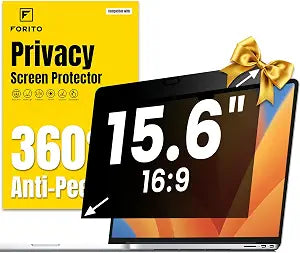 F FORITO 15.6 Inch Laptop Privacy Screen Protector, 360 Anti Peeping and Anti Glare Laptop Privacy Shield Compatible with 15.6" HP/Lenovo/Dell/Acer/ASUS/Thinkpad with 16:9 Aspect Ratio