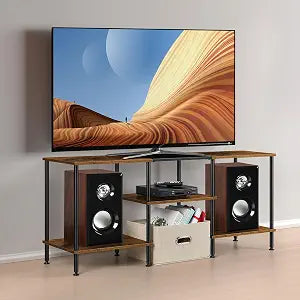 50 inch TV Stand for Bedroom Rustic Brown TV Entertainment Center