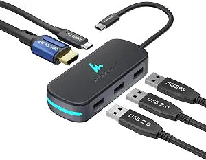 Type C 5 in 1 Wozoyo Docking Station with USB 5Gbps (3.2 Gen 1), 2XUSB 2.0, 4K@60Hz HDMI, and PD 100W  Compact USB-C Hub, Portable Design, Compatibility with macOS, Windows, Android, and iOS