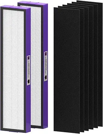 FLT5250PT True HEPA Replacement Filter Compatible with G-guardian Air Purifier Filter C Pet AC5250PT AC5000E AC5300B AC5350W AC5350B CDAP5500, 2 True HEPA with 6 Carbon Pre-Filter