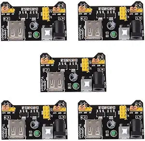 HiLetgo 5pcs 3.3V 5V Power Supply Module for MB102 102 Prototype Breadboard DC 6.5-12V or USB Power Supply Module
