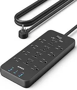 Anker Power Strip with 2100J Surge Protector, Outlet Extender, 20W, 12 AC