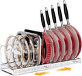 MUDEELA Expandable Pot Pan Lid Organizers inside Cabinet, 12 Divider-Silver