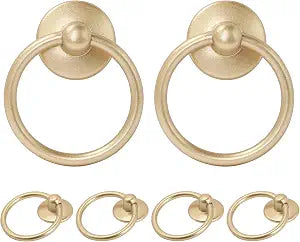 12pcs Drop Ring Drawer Pulls - Champagne Gold