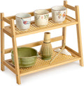 ANBOXIT Matcha Station Organizer, Countertop Bamboo Coffee & Tea Station