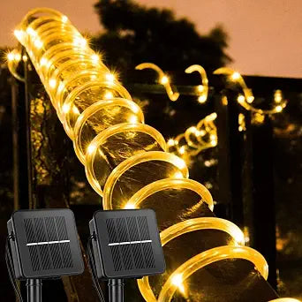 Brightown Solar Rope Lights, 2 Pack Total 78FT 200LED Warm White Solar String Lights Outdoor, IP65 Waterproof Solar Powered Fairy Lights with 8 Lighting Modes for Yard Garden Patio Tree Decoration