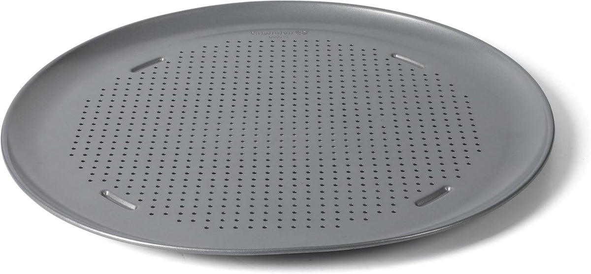 Calphalon Titan Steel Pizza Pan, 16-Inch Nonstick Pizza Pan For Oven, Pizza Baking Tray PFA Free, Heavy Duty Carbon Steel Bakeware for Even Heating, for Crisp Crust, Flatbreads, Baking