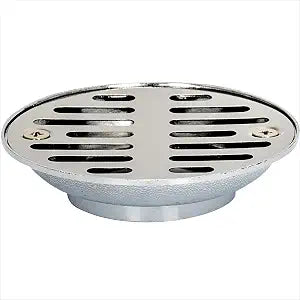 EZ-FLO Brass Replacement Bathroom Shower Flat Top Round Drain with Stainless Steel Grid, 2 Inch IPS Connection, 15317