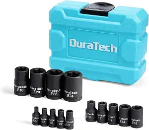 DURATECH 14-Piece External Star Impact Socket Set, E4-E24