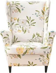 KRFOONN Stretch Wing Chair Slipcovers 2 Piece Wingback Chair Covers, A14
