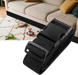 Under Couch Toy Blocker with Buckle, 126" Lx2 W Under Sofa Guards Stop Things from Going Under, Easy to Adjust Strap Barrier for Bed/Furniture/Fridge to Prevent Kid's and Pet's Toys