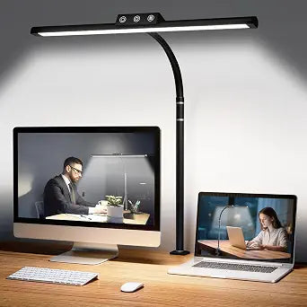 LED Desk Lamp for Home Office, Flexible Gooseneck Desk Lamp with Clamp