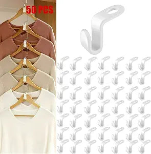 Clothes Hanger Connector Hooks 50PCS Plastic Hooks Cascading Hangers Space Saving Organizer for Heavy Duty Clothes Closet