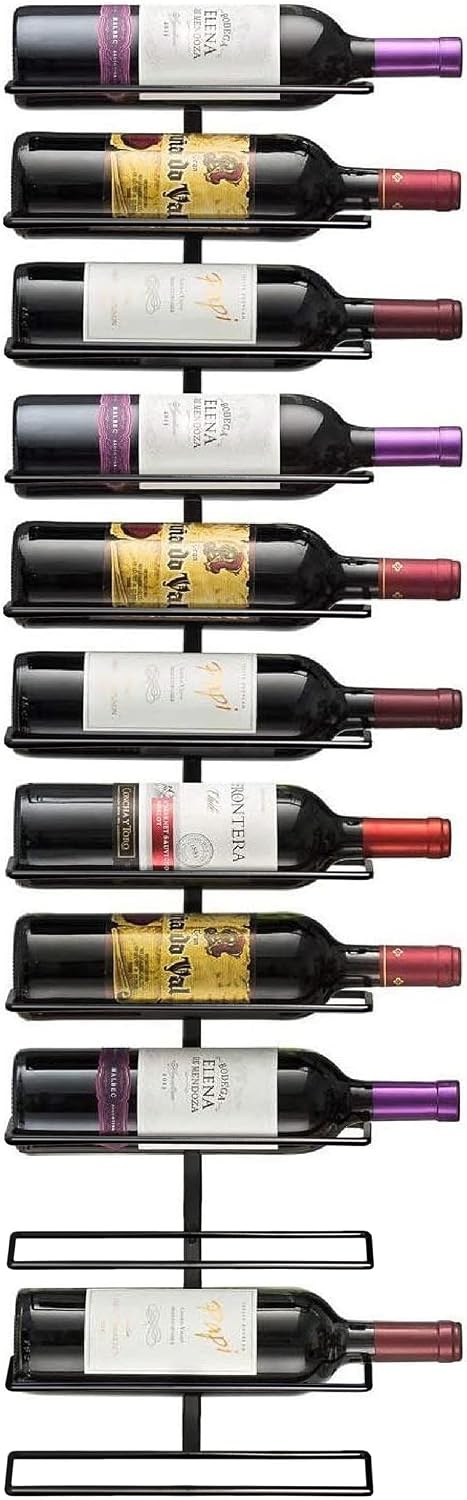 Sorbus Wall Mounted Wine Rack, Metal Bottle Rack (12 Bottle, 1 Pack)