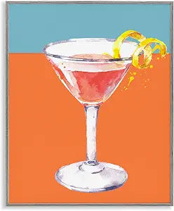 Cocktail Blocked Hues Modern Bar, 11 x 14 Inch Framed Gicle Print