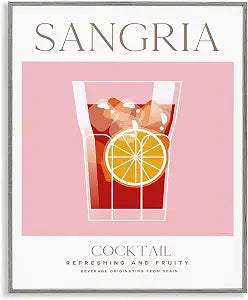 Chic Minimal Sangria Still Life, 11 x 14 Inch Framed Gicle Print