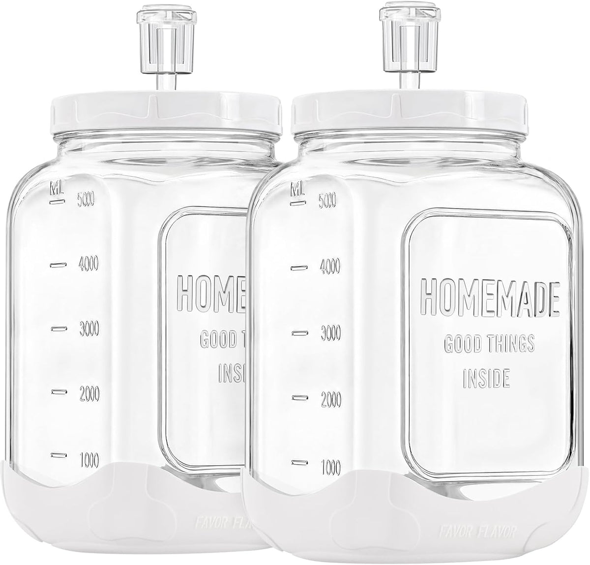 FavorFlavor 2pcs 1.5 Gallon Glass Fermentation Jar with Airlock Lid