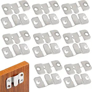 16Pcs Stainless Steel Interlock Hanging Buckle, Flush Concealed Mount Brackets, Z Clip Bracket for Picture Display Art Gallery