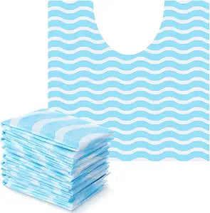 Layhit 50 Pcs Disposable Toilet Commode Mat 20 x 20 U Shaped Toilets Mats Floor Protector from Urine Pad Waterproof Absorbent for Older Potty Training Pee Incontinence Bathroom Non Slip(Wave)