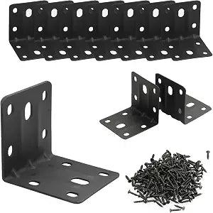 Alise 10 Pack Black 2x2in L Brackets Heavy Duty Metal for Wood Furniture