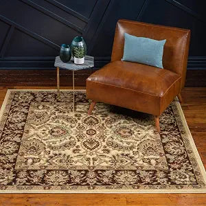 Unique Loom Voyage Collection Area Rug - Asheville (4' 1" Square Cream/Brown)
