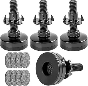 4-Pack 3/8"-16 Threaded Furniture Leveling Feet, Heavy Duty Adjustable Levelers with Felt Pads & T-Nuts, Large Base Supports 1320 lbs, Ideal for Table, Chair, Cabinet, Desk, Dresser, Bench