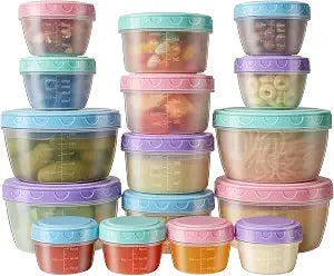 32 PCS Freezer Storage Containers with Lids, 16 Small Bowls & 16 Lids