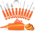 Pumpkin Carving Kit 10 PCS Halloween Professional Pumpkin Carving Tools with Carrying Bag Stainless Steel Pumpkin Carving Set for Halloween