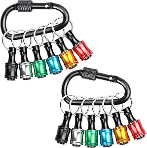 12PCS Keychain Bit Holder,Hex Drill Bit Holder for Impact Driver Drill Bit,Screwdriver Bit Holders for Tools and Gifts for Men