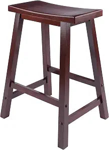 Winsome Satori Saddle Seat Counter Stool, Walnut, 24"