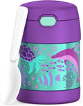 THERMOS FUNTAINER Insulated Food Jar, 10 Ounce, Kid Friendly Food Jar with Foldable Spoon, Ocean Pals