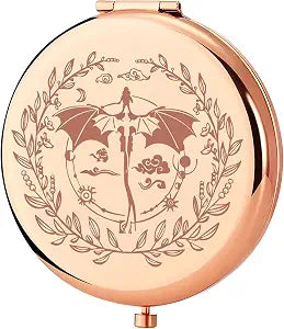KEYCHIN Wing Dragon Pocket Mirror Dragon Rider Book Gifts Empyrean Book Series Compact Makeup Mirror Ya Fantasy Book Lover Gifts (Wing Dragon-RG)