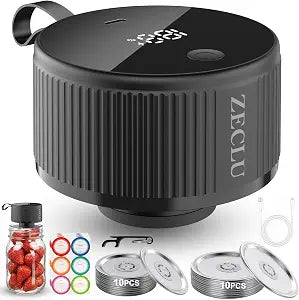 Electric Mason Jar Vacuum Sealer Kit,20 Lids Included