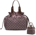 MEXS Lunch Bag for Women Reusable Drawstring Insulated Lunch Box Stain-Resistant Large Cinch Closure Lunch Bags for Work Office