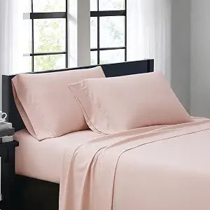 TRULY SOFT Everyday Sheet Set Blush Polyester 3-Piece Twin XL Sheet Set, Solid Color Themed, Adult Bedding, Oeko-TEX Certified