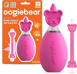 oogiebear All-in-One Baby Nose & Ear Breathing Kit, 2 Pieces, Raspberry