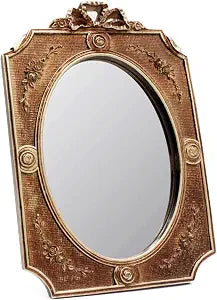Eaoundm Antique Vintage Hanging Mirror Table Mirror 9.1 x 6.5 inchs Oval