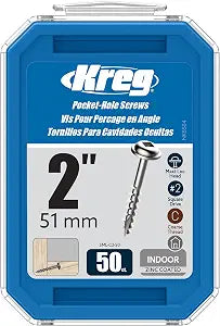 Kreg Zinc Pocket-Hole Screws, Pocket Hole Screws, 50 Count, 2 Inch