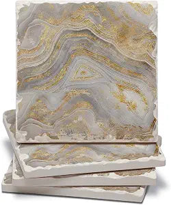 Thirstystone Agate Allure 4 Pack Tumbled Tile Stone Coasters